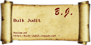 Bulk Judit névjegykártya